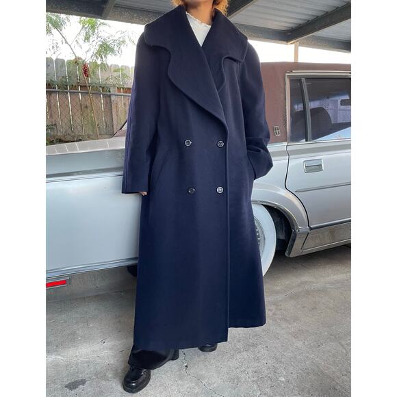 Vintage Gil Bret Wool Blend Shawl Collar Classic Double Breasted Long Overcoat - Picture 2 of 16